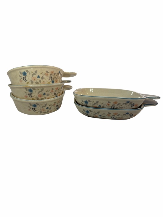 Other - Vintage 1980s Country Classic Goose Stoneware Set of 5 Cottage Core Farmhouse